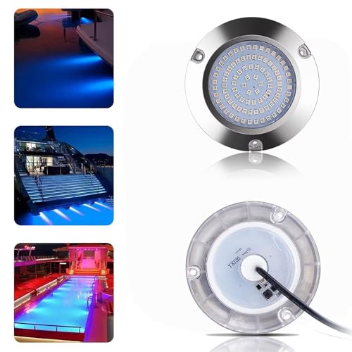 90 LED Blue Underwater Boat Light IP68 10-30V Surface Mount Marine Transom