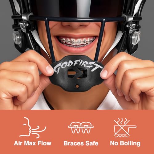 Youth Football Mouth Guard with Strap - No Boil, Comfortable Fit