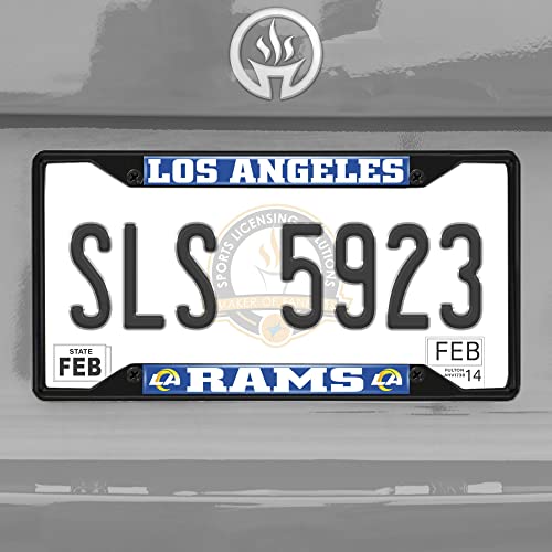 Los Angeles Rams Black License Plate Frame - 12.25" x 6.25"