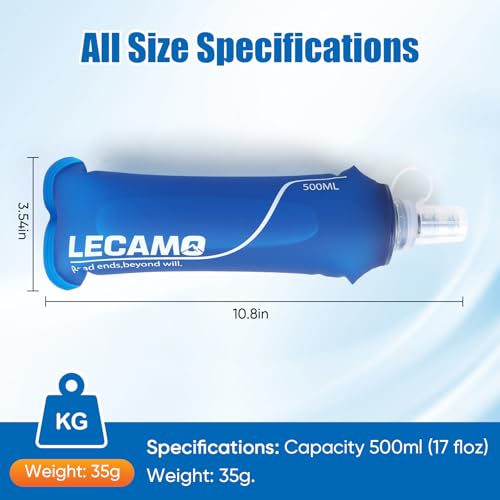 500ml Collapsible Soft Flask for Trail Running - 2 Pack