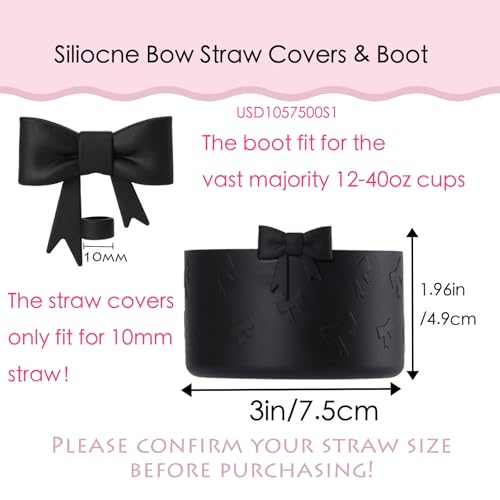 Silicone Straw Cover Topper and Bottle Boot for Tumbler - 10mm - 3Pcs