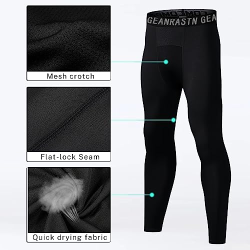 Boys' Youth Compression Leggings - 1 Pack Black for Sports