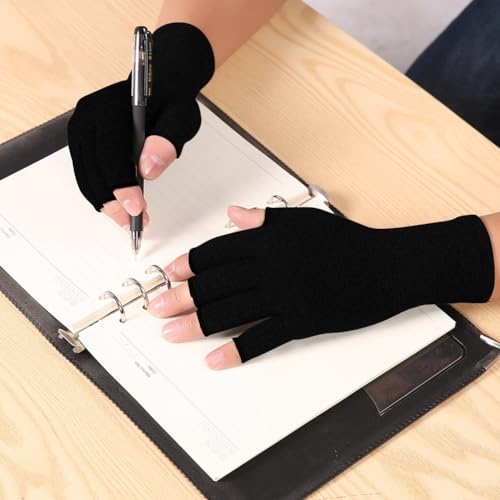 Fingerless Compression Gloves for Arthritis - X-Large Black