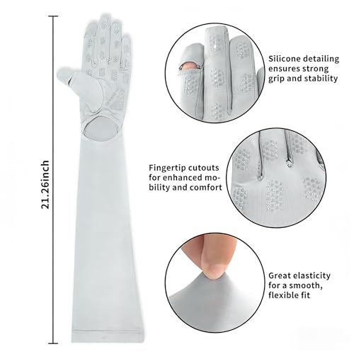 UV Protection Driving Gloves for Women - Cycling Sun Gloves - Grey