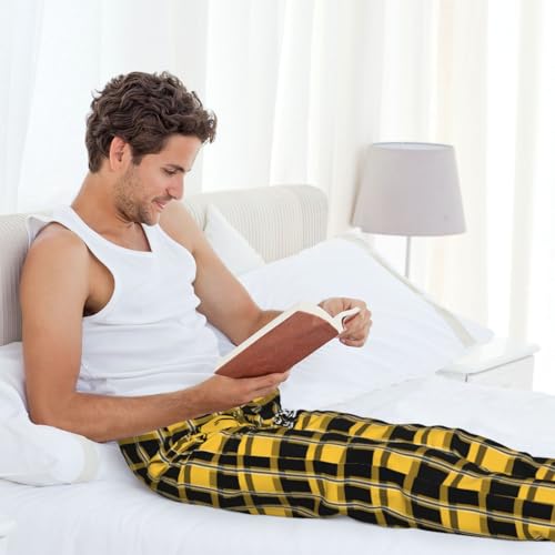 Men's Plaid Pajama Pants with Custom Name & Number - Large Pittsburgh