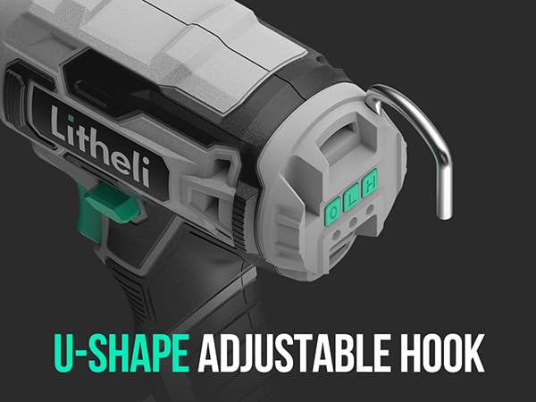 Litheli 20V Cordless Heat Gun,Hot Air Gun Kit Portable,3 Temperatures Max. 932℉,2 Nozzles, 200L/min, 13m/s,1.5Lbs,Overheat Protection for DIY, Removing Solder, Defrost, with 4Ah Battery & Charger