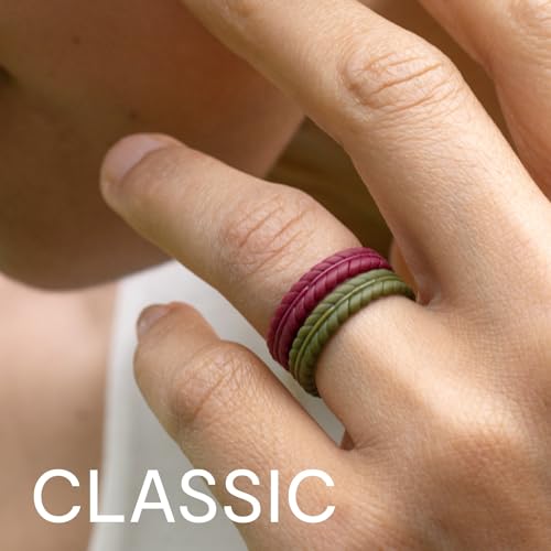 ROQ Silicone Rubber Wedding Ring for Men - Breathable, Durable Engagement Band, Multiple Colors