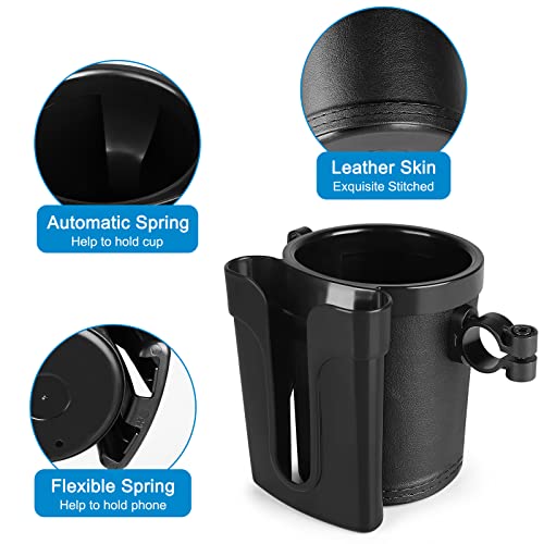 3-in-1 Bike Cup Holder with Phone & Key Holder - Black