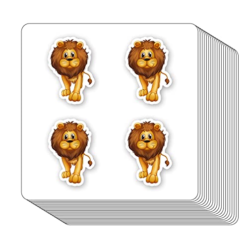 Lion Animal Stickers - 1 Inch, 80 Pack for Scrapbooking & Crafts