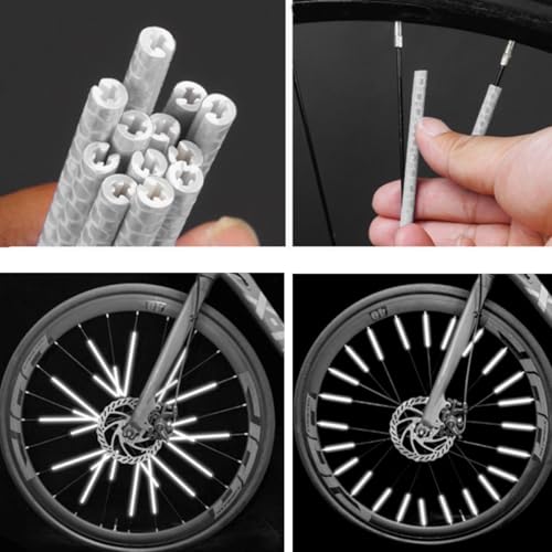 Reflective Bike Spoke Strips - Waterproof White Glow Strips