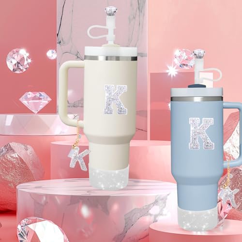 Mity Rain K Accessories Set for Stanley Cup 30/40oz Tumblers - Initials Decorations