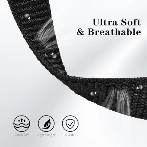 Nylon Watch Bands for Fitbit Charge 5/6 - 2 Pack Black