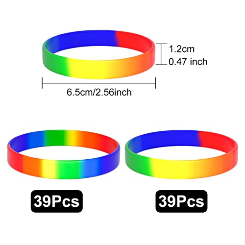 78pcs Rainbow Silicone Wristbands - LGBT Pride Festival Support