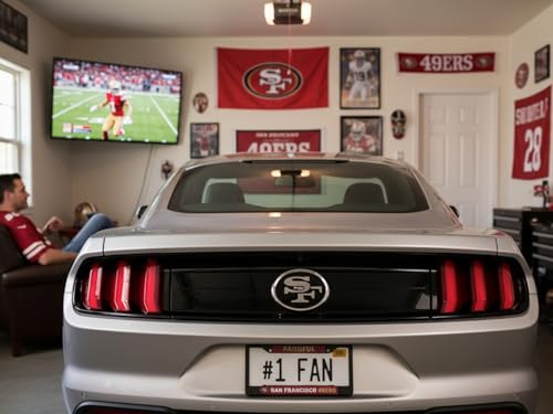 San Francisco 49ers License Plate Frame - Black Metal Design
