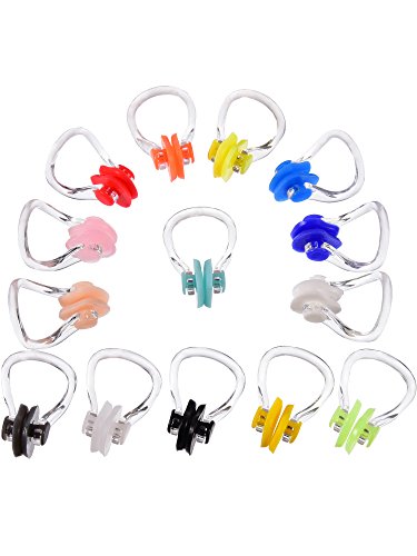 14 Pcs Waterproof Nose Clips for Swimming - Colorful Set