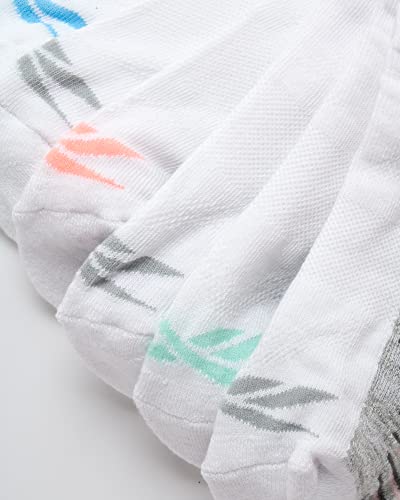 Reebok Women's Low Cut Athletic Socks 6 Pack Cushioned - White Fade 4-10