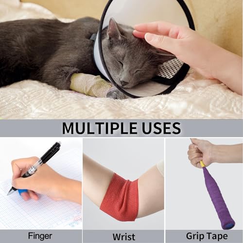 Self-Adhesive Cohesive Bandage Wrap - 12 Pcs Mix Color, 1 Inch