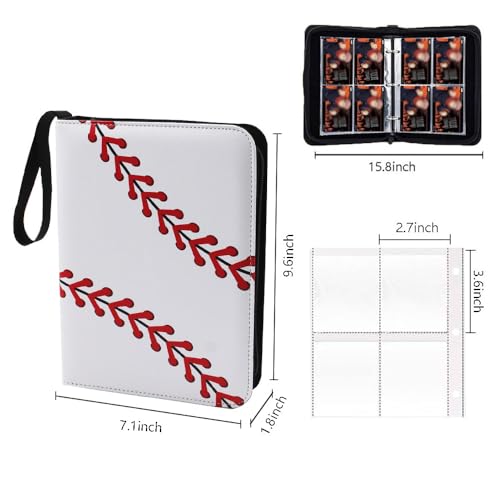 JDSZM White Baseball Card Binder - 400 Pocket Trading Card Album for Sports Collectibles