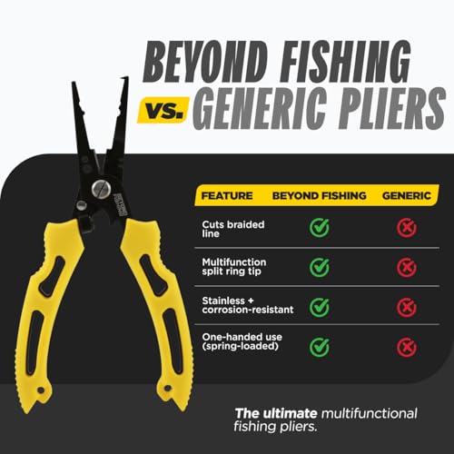 Beyond Fishing QuickRig 7" Black Saltwater Pliers with Line Cutter & Crimper