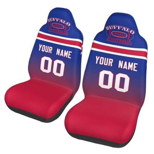 Personalized Buffalo Car Seat Cover - Custom Name & Number