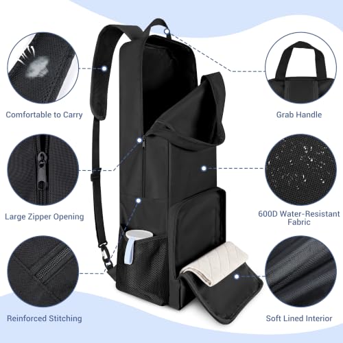 Yoga Bag for Women - Large Capacity, Wet Dry Compartment, Black