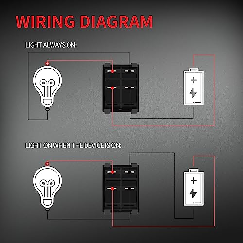30A 250V Heavy Duty Rocker Switch with Red Light - 125V