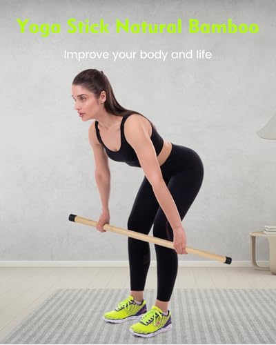 58-Inch Natural Bamboo Yoga Stick - Stretching & Mobility Tool