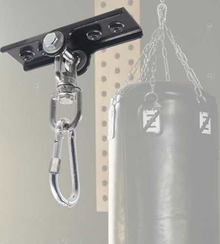 Firofend Black Heavy Duty Punching Bag Hanger with 360° Swivel, Supports Up to 300 lbs, Ceiling Mount for Boxing MMA Home Gym