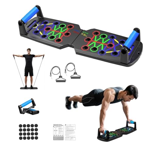 15-in-1 Push Up Board for Home Gym - Portable Strength Training - Black