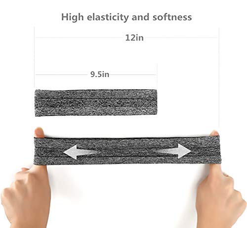 QiShang Sweat Bands - 6-Pack Non-Slip Headbands for Women | Moisture-Wicking for Sports & Yoga