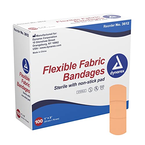 Sterile Adhesive Fabric Bandages - 1" x 3" - 100 Count