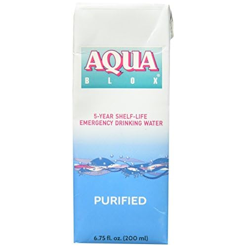 Aqua Blox 200ml Water Supply (32 Pack), 5-Year Shelf Life, Emergency Drinking Water for Disasters, Camping, Earthquake, Floods