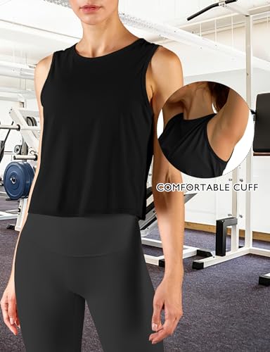 Ice Silk Workout Tank Top for Women - Black, Small