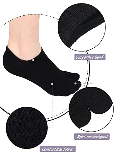 4 Pairs Split Toe Ankle Socks - Flip Flop Tabi Design