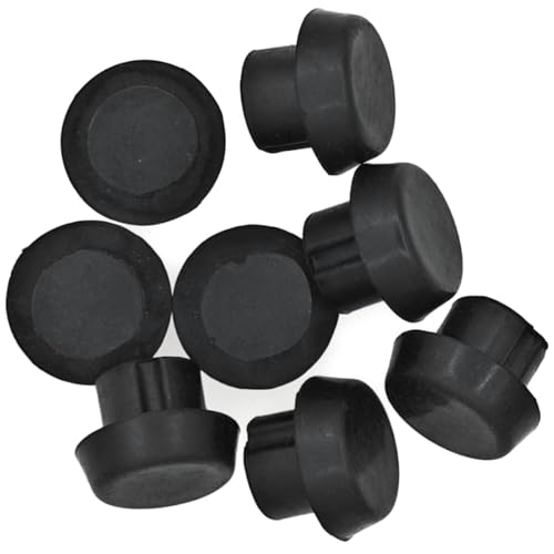 8 PCS Pool Cue Bottom Rubber Protective Plugs - Black Billiard Tail Covers