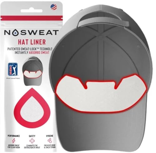 No Sweat Golf Hat Sweat Liner Pack (6 Count) PGA Tour Licensed | Prevents Stains & Odor