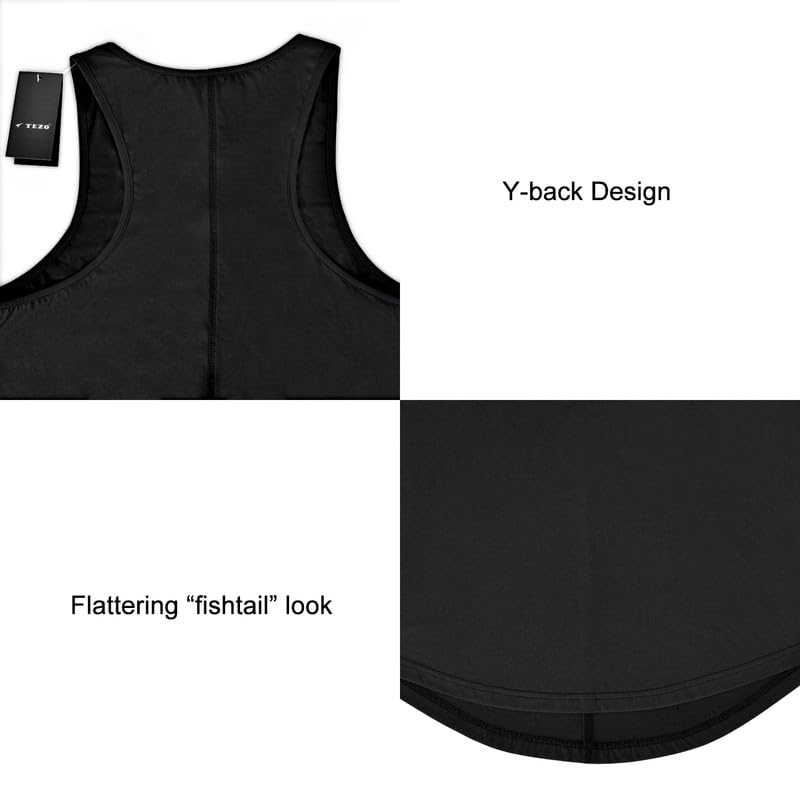 Men's Slim Fit Workout Tank Top - Performance Sleeveless - Medium Black