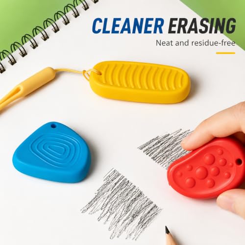 Sensory Fidget Erasers 8 Pack - Stress-Relief Pencil Erasers