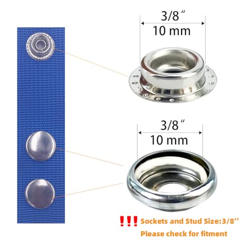 Boat Cover Snap Extender - Steel, 2''-3'', Blue