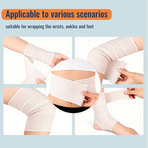 6" Cotton Compression Bandage Wrap - 2 Pack for Injury Recovery