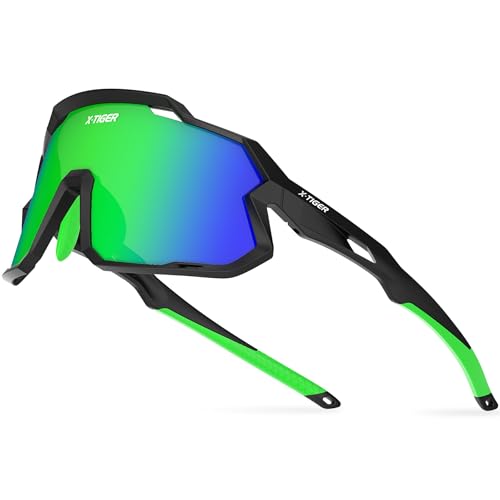 Kids Polarized Baseball Sunglasses - UV400, Lightweight, Black Green