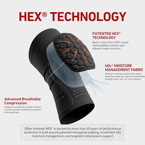 McDavid HEX Shooter Arm Sleeve Small Black Padded Compression Sports Support