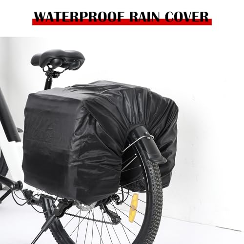 Axiniu Black 50L Waterproof Bicycle Panniers Bag for Rear Rack