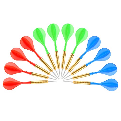 Steel Tip Dart Set - 12 Pack, 16g Metal Darts for Dartboard