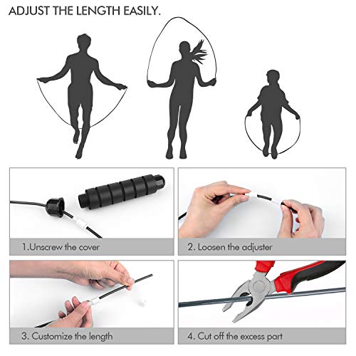Adjustable Tangle-Free Jump Rope with Foam Handles for Fitness