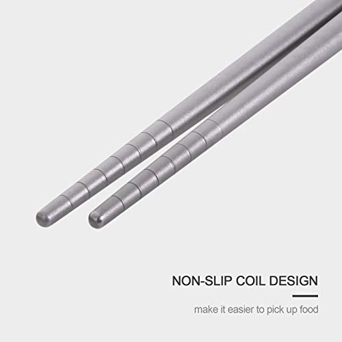 Titanium Round Chopsticks - Lightweight, Skid-Proof Outdoor Utensils - Ti1002T