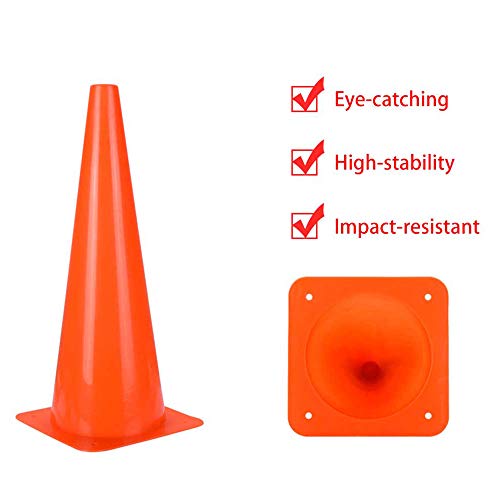 [5 Pack] 18 inch Traffic Cones, Safety Road Parking Cones,Agility Field Marker Cones for Soccer Basketball Football Drills Training, Outdoor Sport Activity & Festive Events