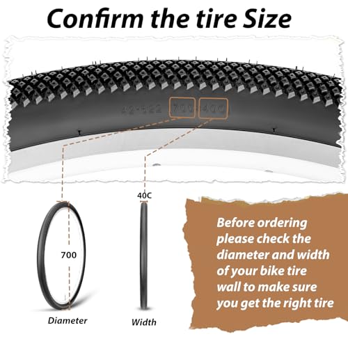 MOHEGIA 700x40C Gravel Bike Tires Set - All-Terrain Folding Bicycle Tires with Inner Tubes & Levers