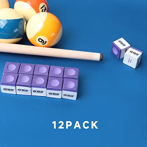 Billiard Pool Cue Chalk - Professional Quality 12-Pack, Purple