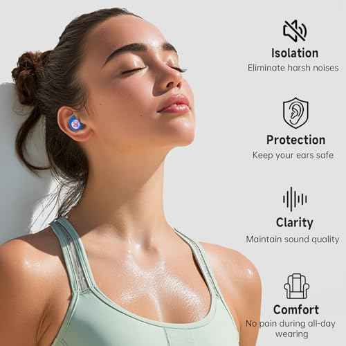 Ear Plugs for Concerts, 2 Pack High Fidelity Ear Plugs with 3 Patterned Reflective Plates, Reusable Silicone Earplugs for Concerts, Stadium, Work, 4 Pair S/M/L Ear Tips, 25 dB Noise Reduction, Blue